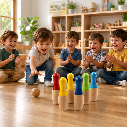Wooden Bowling Game Set