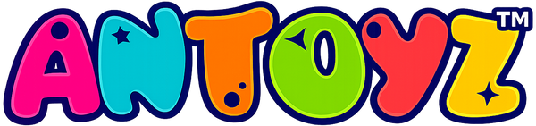 The colorful 'ANTOYZ' logo with playful bubble letters in pink, blue, orange, green, red, and yellow on a white background.