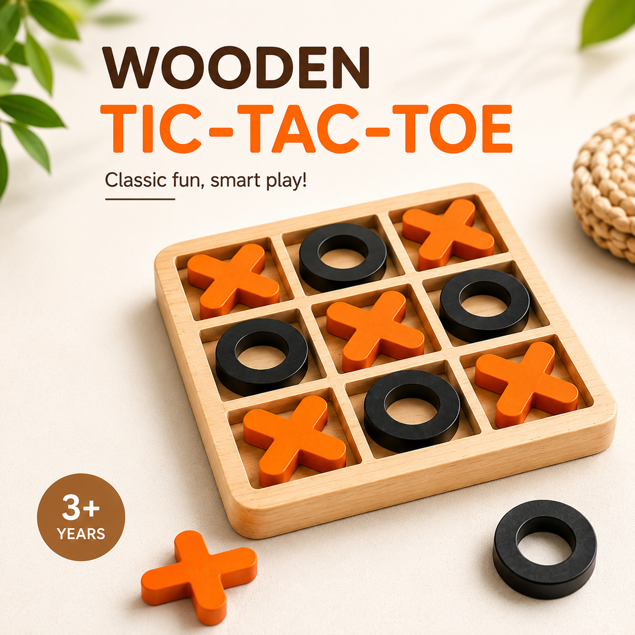 Wooden Tic Tac Toe Game