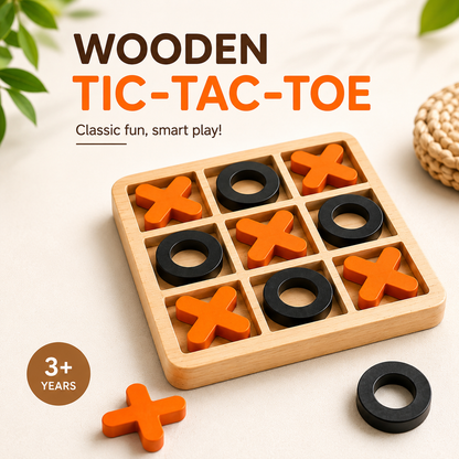 Wooden Tic Tac Toe Game