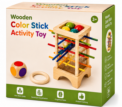 Wooden Color Stick Drop Activity Toy