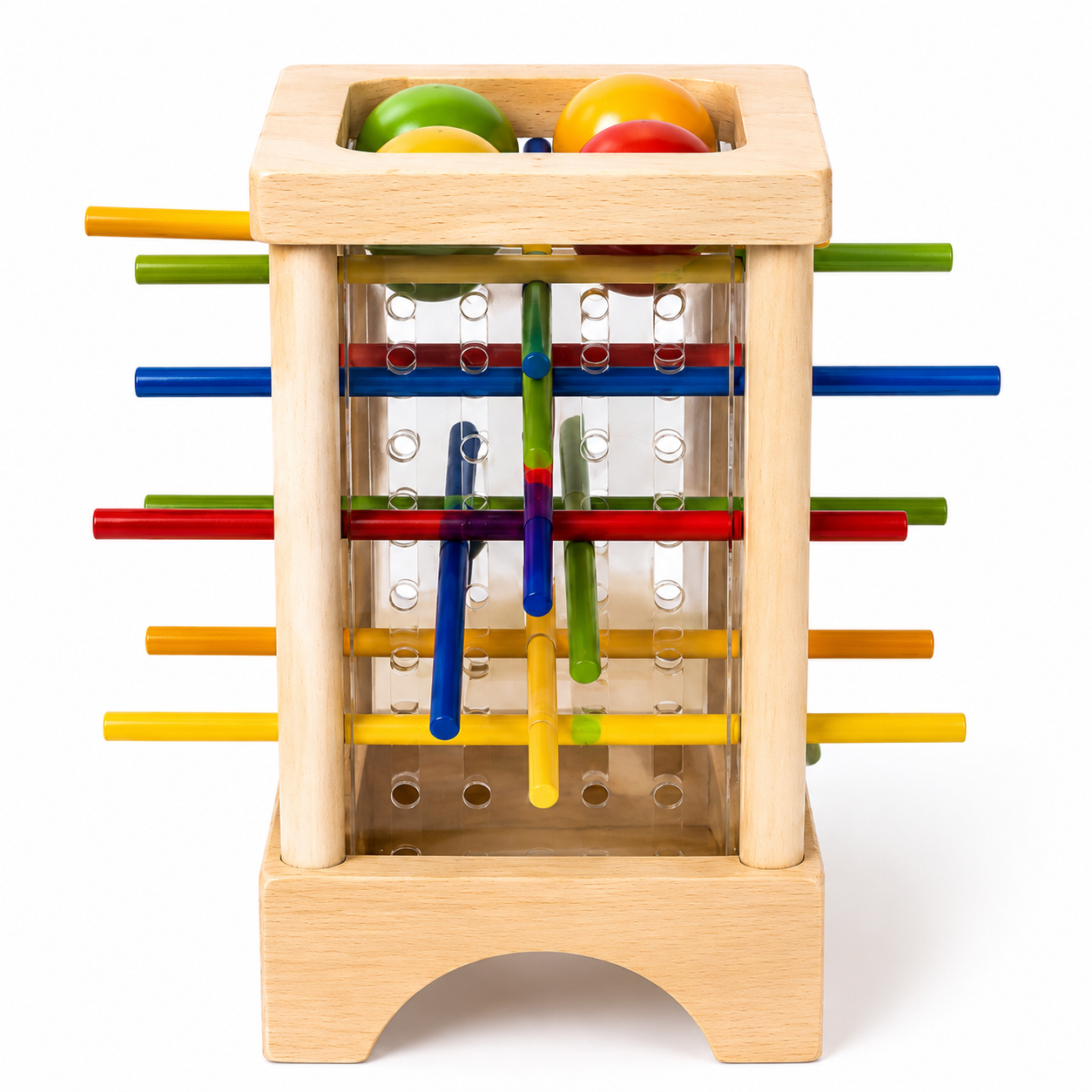 Wooden Color Stick Drop Activity Toy