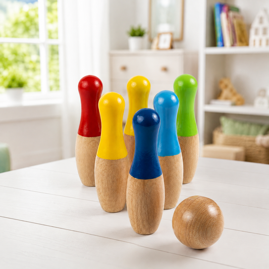 Wooden Bowling Game Set