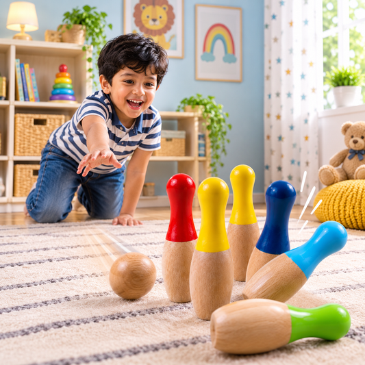 Wooden Bowling Game Set