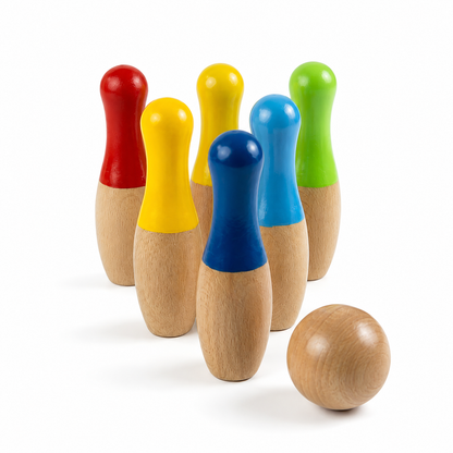 Wooden Bowling Game Set