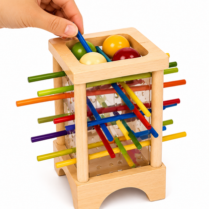 Wooden Color Stick Drop Activity Toy