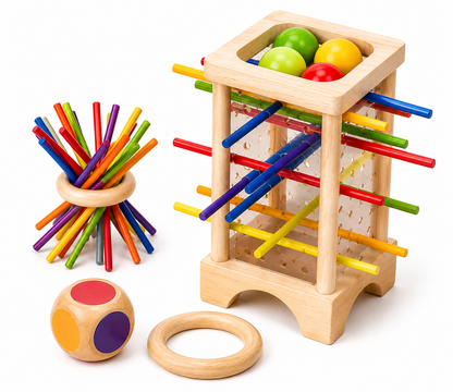 Wooden Color Stick Drop Activity Toy